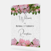 Roze Azalea's Receptie Welkom Trouwbord Acryl Bord (Hoek)