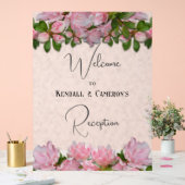 Roze Azalea's Receptie Welkom Trouwbord Acryl Bord (Huwelijk)