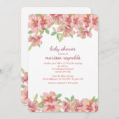 Roze Azaleas Uitnodiging (Voorkant / Achterkant)