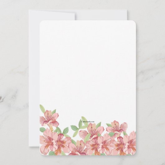 Roze Azaleas Uitnodiging (Achterkant)
