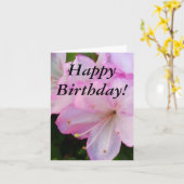 Roze Azaleas Verjaardag Kaart (Gele Bloem)