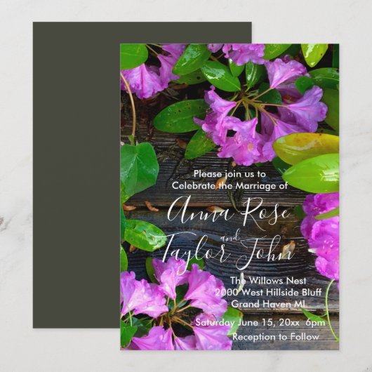 Roze Azaleasbloemen, bijtende hobbybostel Kaart (Voorkant / Achterkant)