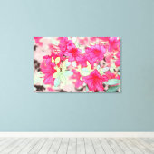  roze azaleatbloemen canvas afdruk (Insitu (Houten vloer))