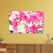  roze azaleatbloemen canvas afdruk (Insitu (Woonkamer))
