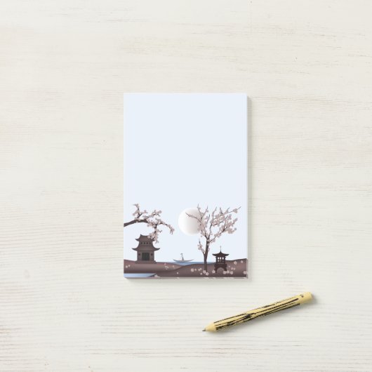 Roze Aziatisch genot landschap Post-it® Notes (Op bureau)