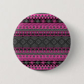 Roze Aztec-patroon, felroze zomer Ronde Button 5,7 Cm (Voorkant)