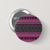Roze Aztec-patroon, felroze zomer Ronde Button 5,7 Cm (Voorkant /achterkant)