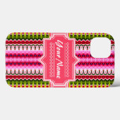 Roze Aztec Tribal Ikat Persoonlijke naam Case-Mate iPhone Case (Achterkant (horizontaal))