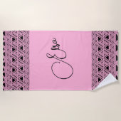 Roze Azteeks patroon Strandlaken (Voorkant)