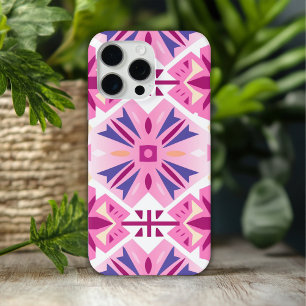 Roze Azteekse Westerne Roze Tribal Pattern iPhone 15 Pro Max Hoesje