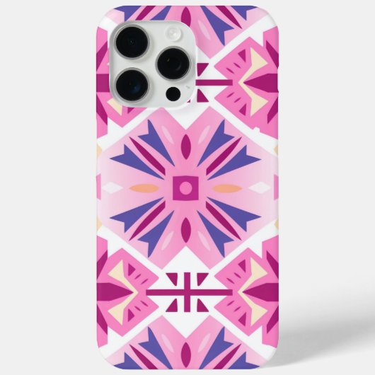 Roze Azteekse Westerne Roze Tribal Pattern Case-Mate iPhone Case (Achterkant)