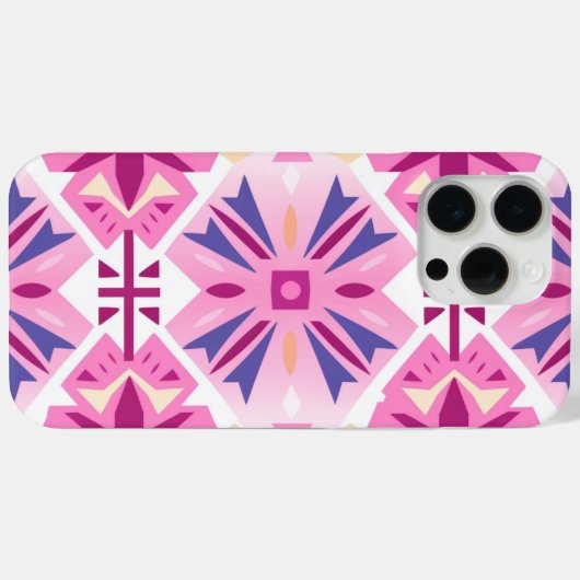 Roze Azteekse Westerne Roze Tribal Pattern Case-Mate iPhone Case (Achterkant (horizontaal))