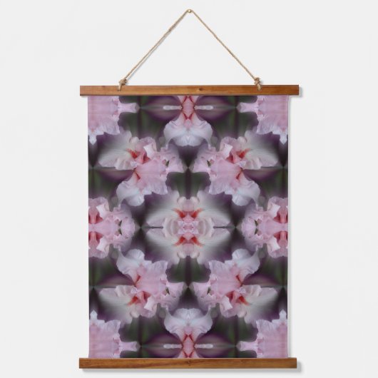 Roze Baardiris Bloem Kunst    Hangend Wandkleed (Voorkant)