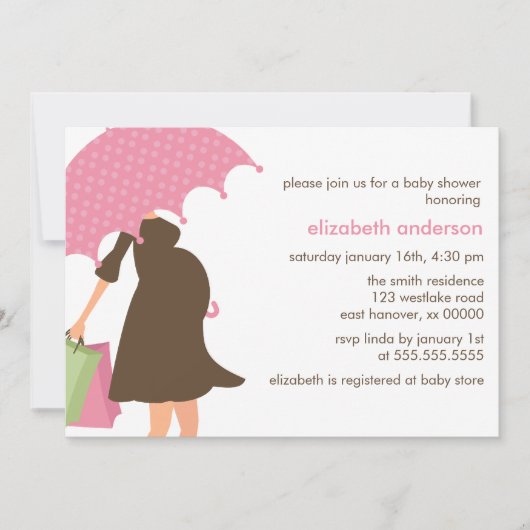 Roze baarmoeder Baby shower Kaart (Voorkant)