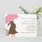 Roze baarmoeder Baby shower Kaart (Staand voorkant)
