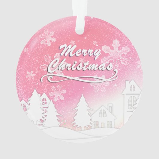 Roze Baby 1e Kerstfoto op maat Ornament (achterkant)