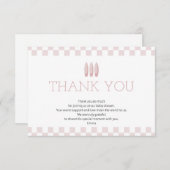 Roze Baby aan boord Bedankkaart (Voorkant / Achterkant)