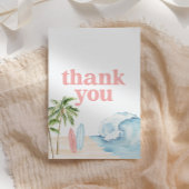 Roze Baby aan boord Surven Beach Baby shower Bedankkaart