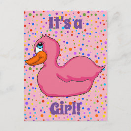 Roze Baby Aankondiging Briefkaarten