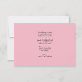 Roze Baby Aankondiging Dankbaar Script, zwart type (Achterkant)