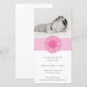 Roze Baby aankondiging fotokaart (Voorkant / Achterkant)