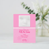 Roze Baby-aankondigingskaarten Kaart (Staand voorkant)