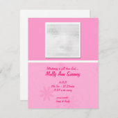 Roze Baby-aankondigingskaarten Kaart (Voorkant / Achterkant)