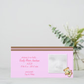 Roze Baby Baby Aankondiging Fotokaarten (Staand voorkant)