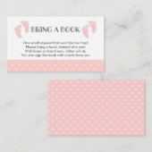 Roze Baby Baby shower Book Request Card Informatiekaartje (Voorkant / Achterkant)