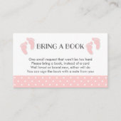 Roze Baby Baby shower Book Request Card Informatiekaartje (Voorkant)