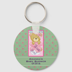 Roze Baby Baby shower Favor Sleutelhanger