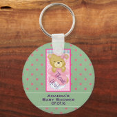 Roze Baby Baby shower Favor Sleutelhanger (Voorkant)