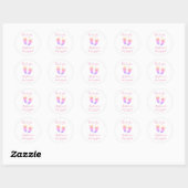 Roze Baby Baby shower Hartelijk dank Ronde Sticker (Vel)