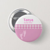 Roze Baby Baby shower Naam Tag Button (Voorkant /achterkant)