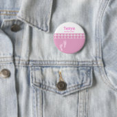 Roze Baby Baby shower Naam Tag Button (In situ)