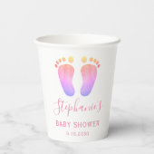 Roze Baby Baby shower Papieren Bekers (Achterkant)