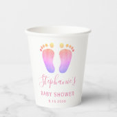 Roze Baby Baby shower Papieren Bekers (Voorkant)