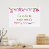 Roze Baby Baby shower Poster (Keuken)