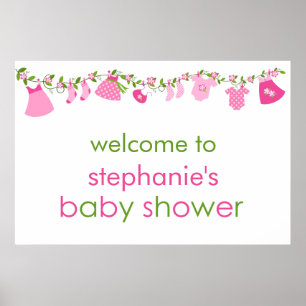 Roze Baby Baby shower Poster