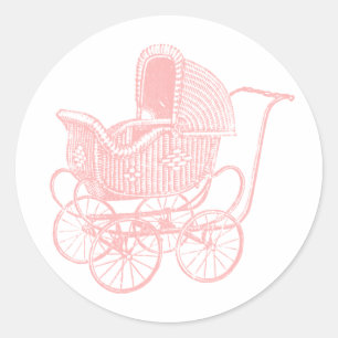  Roze Baby Baby shower Ronde Sticker