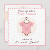 Roze Baby Baby Shower-uitnodigingen Kaart (Voorkant / Achterkant)