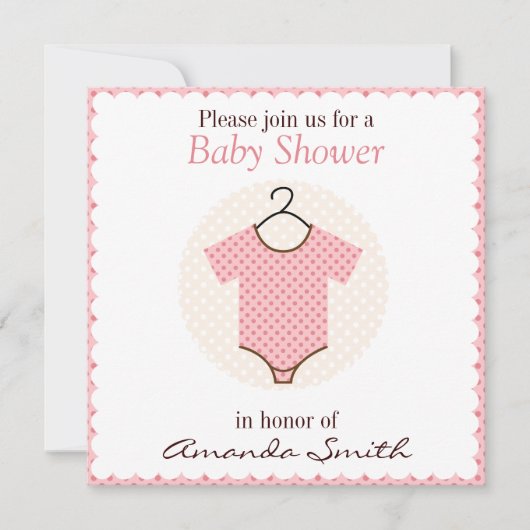 Roze Baby Baby Shower-uitnodigingen Kaart (Voorkant)