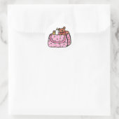 roze baby bag ronde sticker (Tas)
