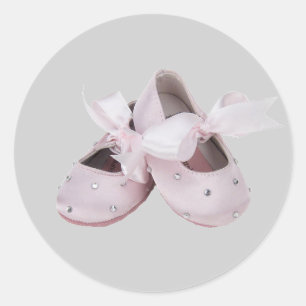 Roze Baby balletschoenen Ronde Sticker