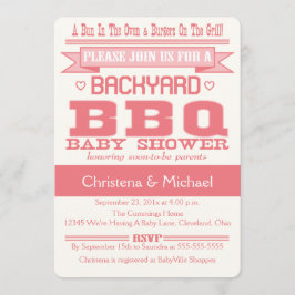 Roze Baby BBQ Baby shower Uitnodiging