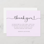 Roze baby bedankje, verjaardag dank u briefkaart (Voorkant / Achterkant)