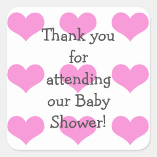 Roze Baby Bedankt voor Baby Meisje Shower Stickers