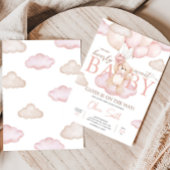 Roze Baby Beer Ballon Baby shower Kaart