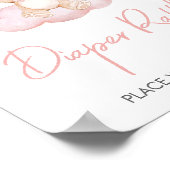 Roze Baby Beer Ballon Baby shower Luier Raffle Poster (Hoek)