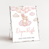 Roze Baby Beer Ballon Baby shower Luier Raffle Poster